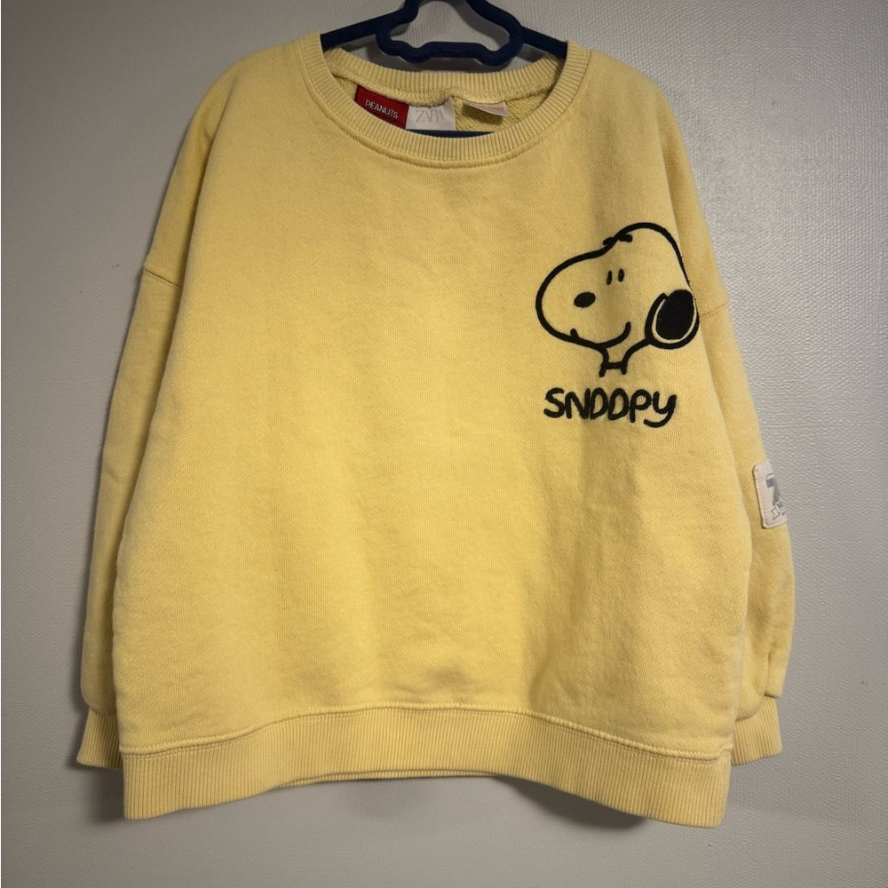 Zara Peanuts Snoopy sweatshirt 4-5 years butter yellow